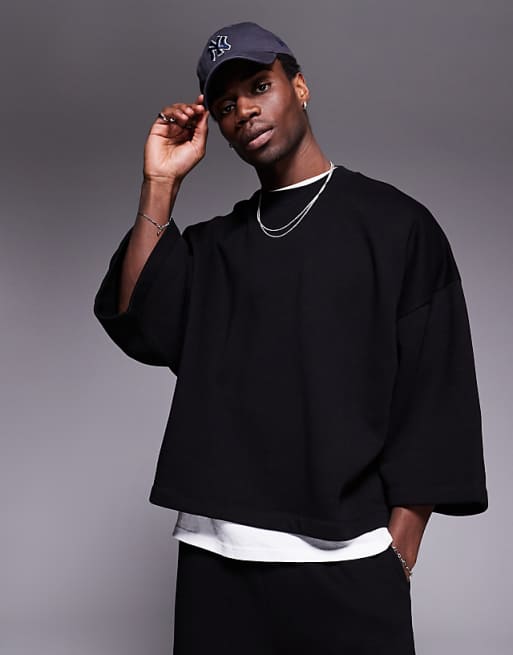 ASOS DESIGN co-ord relaxed sweatshirt t-shirt in black