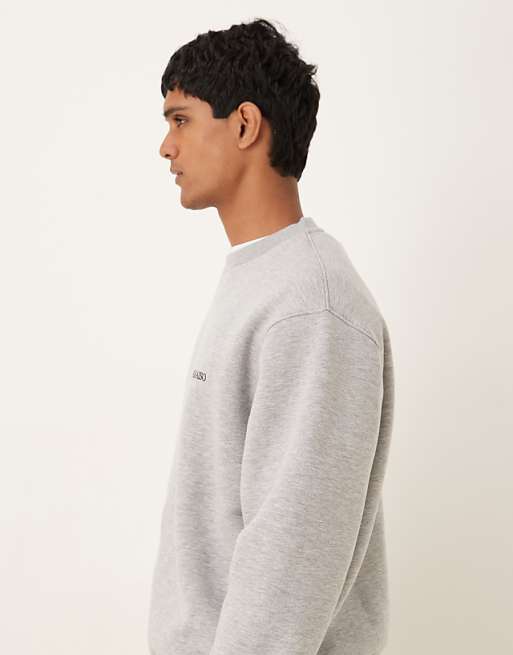ASOS DESIGN Co-ord Relaxed Sweatshirt With Chest Print In Grey Marl