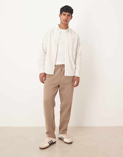 ASOS DESIGN co-ord relaxed tapered fit joggers in beige