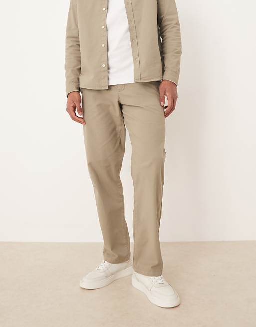 ASOS DESIGN Co-ord Straight Chinos In Beige