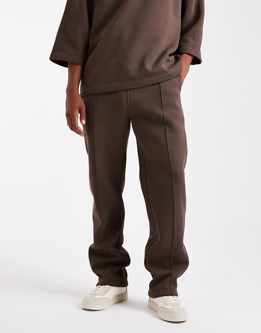 ASOS DESIGN co-ord straight leg jogger in brown