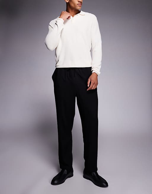 ASOS DESIGN Co-ord Tapered Trousers In Black