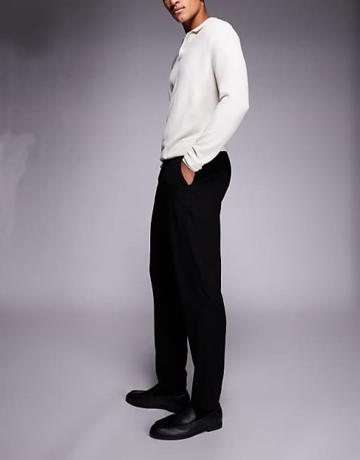 ASOS DESIGN Co-ord Tapered Trousers In Black