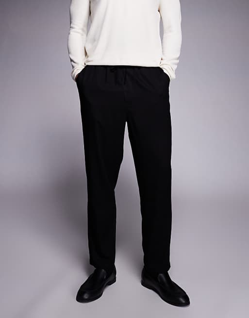 ASOS DESIGN co-ord tapered trousers in black