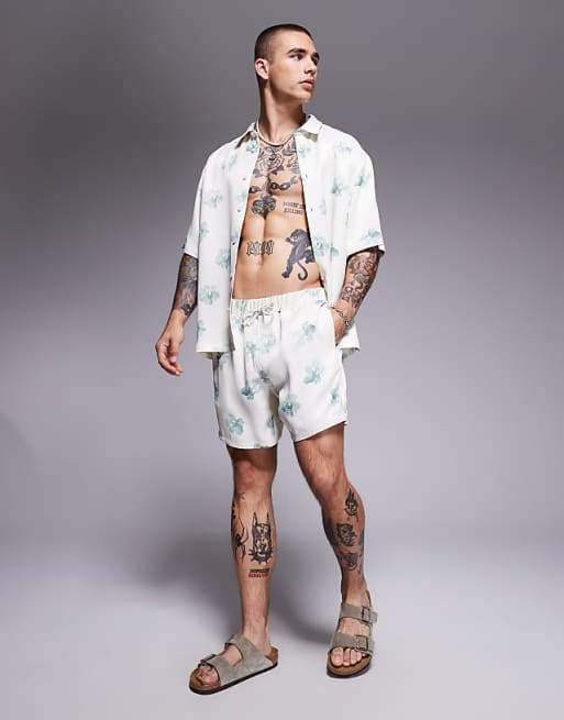 ASOS DESIGN co-ord with floral print in neutral