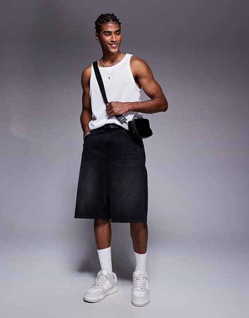 ASOS DESIGN Contrast Crew Neck Vest In Cream Texture
