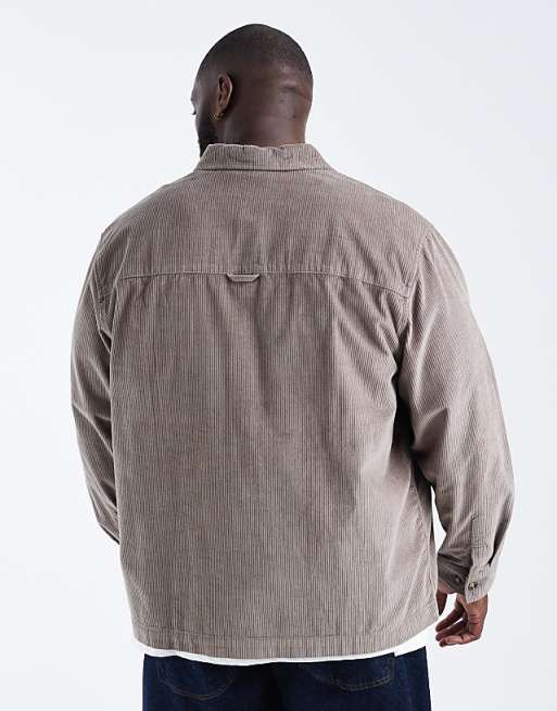 ASOS DESIGN Cord Overshirt In Beige