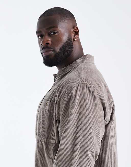 ASOS DESIGN Cord Overshirt In Beige