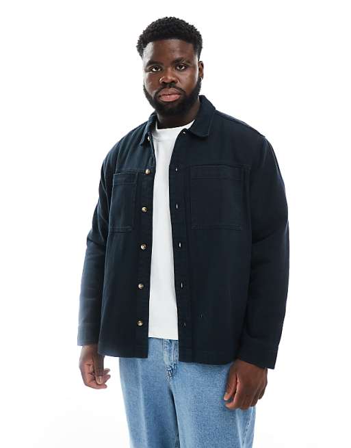 ASOS DESIGN Cotton Overshirt In Black