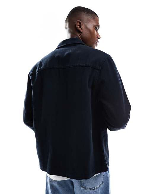 ASOS DESIGN Cotton Overshirt In Black