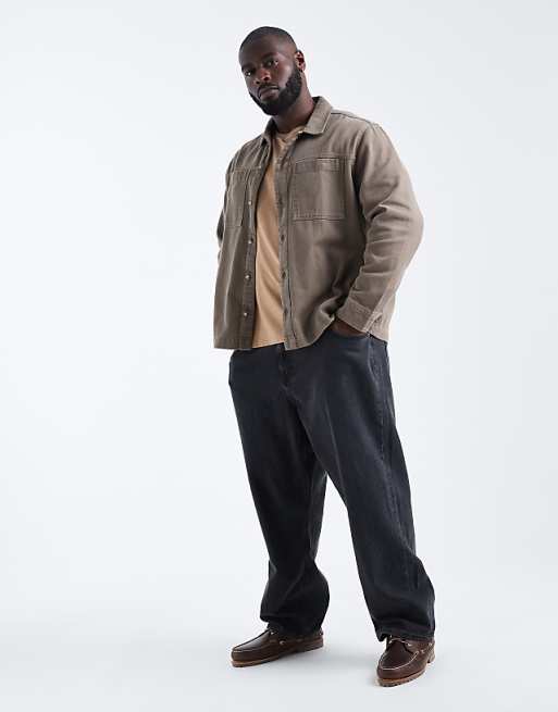 ASOS DESIGN Cotton Overshirt In Brown