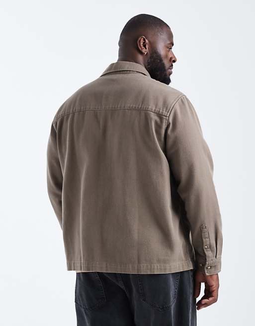 ASOS DESIGN Cotton Overshirt In Brown