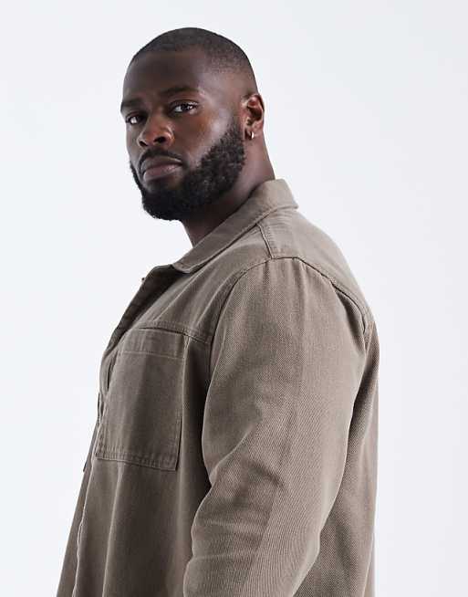 ASOS DESIGN Cotton Overshirt In Brown
