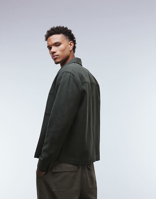 ASOS DESIGN Cotton Overshirt In Khaki