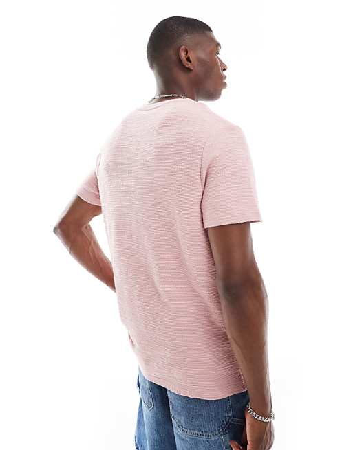 ASOS DESIGN Crew Neck T-shirt In Pink Boucle