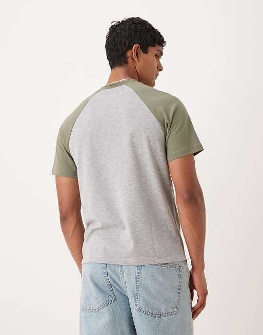 ASOS DESIGN Crew Neck T-shirt With Contrast Detail In Grey Marl