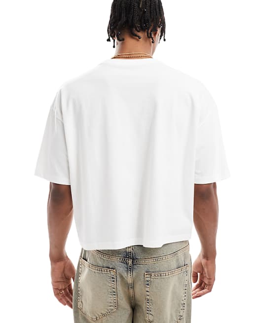 ASOS DESIGN Cropped Oversized T-shirt With City Graphic In White