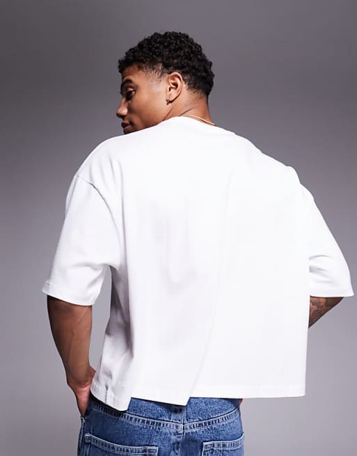 ASOS DESIGN Cropped Oversized T-shirt With Sailing Graphic In White