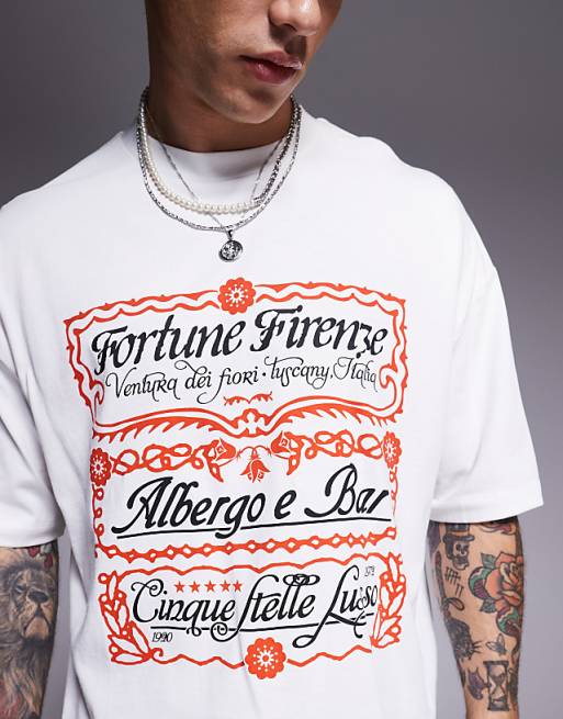 ASOS DESIGN Cropped Oversized T-shirt With Text Graphic In Off White
