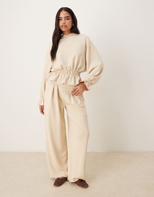 ASOS DESIGN cupro co ord in stone