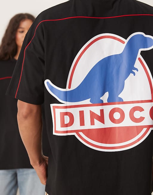 ASOS DESIGN Disney Pixar Unisex Oversized T-shirt With Cars Dinoco Prints In Black