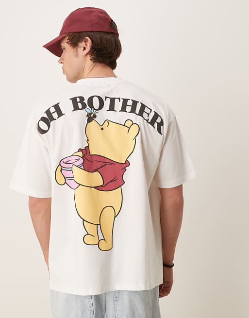 ASOS DESIGN Disney Unisex Oversized T-shirt With Winnie The Pooh Prints In White