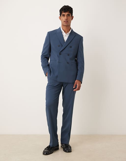 ASOS DESIGN double breasted regular suit fit navy