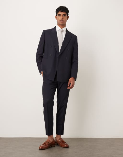 ASOS DESIGN Double Breasted Suit In Navy