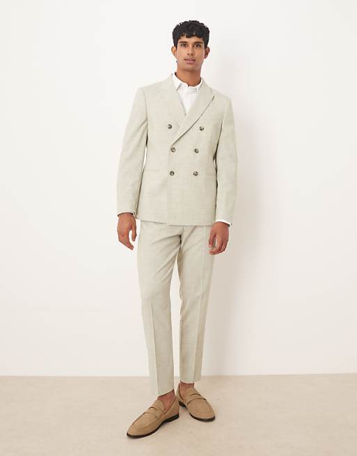 ASOS DESIGN double-breasted suit jacket in light green