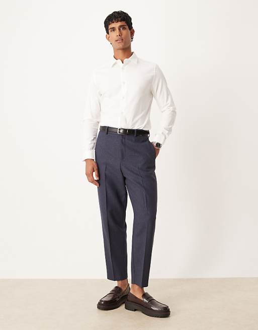 ASOS DESIGN Easy Iron Royal Oxford Slim Shirt In White