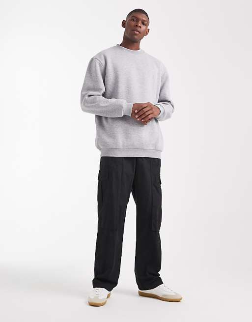 ASOS DESIGN Essential Longline Sweatshirt In Grey Marl