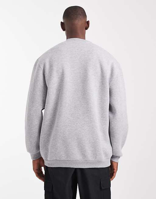 ASOS DESIGN Essential Longline Sweatshirt In Grey Marl