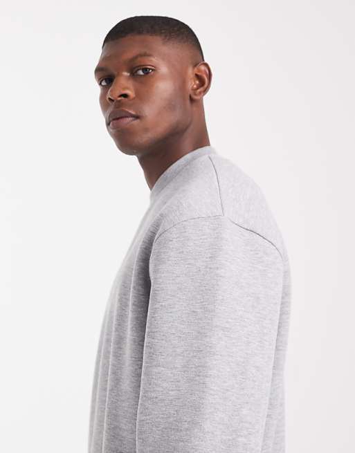 ASOS DESIGN Essential Longline Sweatshirt In Grey Marl