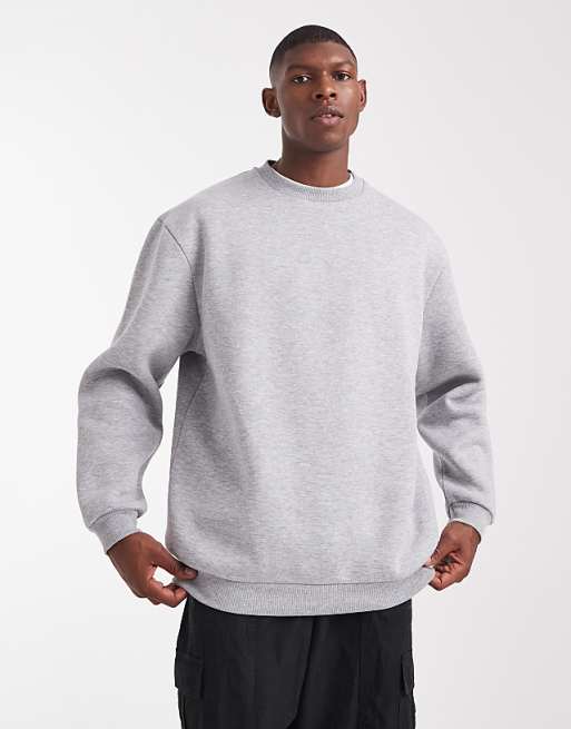 ASOS DESIGN essential longline sweatshirt in grey marl