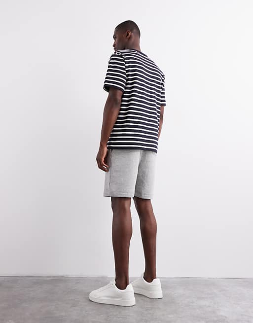 ASOS DESIGN Essential Mid Length Slim Shorts In Grey Marl