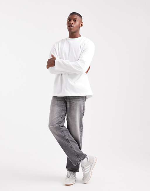 ASOS DESIGN Essential Oversized High Neck Long Sleeve T-shirt In White