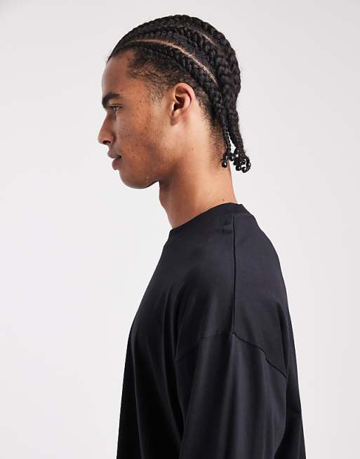 ASOS DESIGN Essential Oversized Long Sleeve T-shirt In Black - BLACK