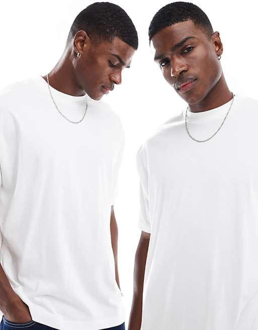 ASOS DESIGN Essentials 2 pack oversized t-shirts in white