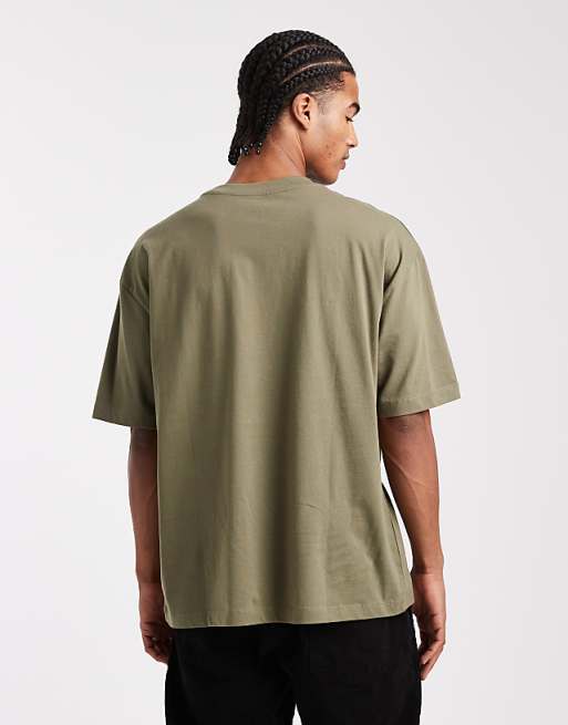 ASOS DESIGN Essentials 2 Pack Oversized T-shirts In Stone And Khaki