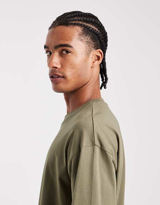 ASOS DESIGN Essentials 2 Pack Oversized T-shirts In Stone And Khaki