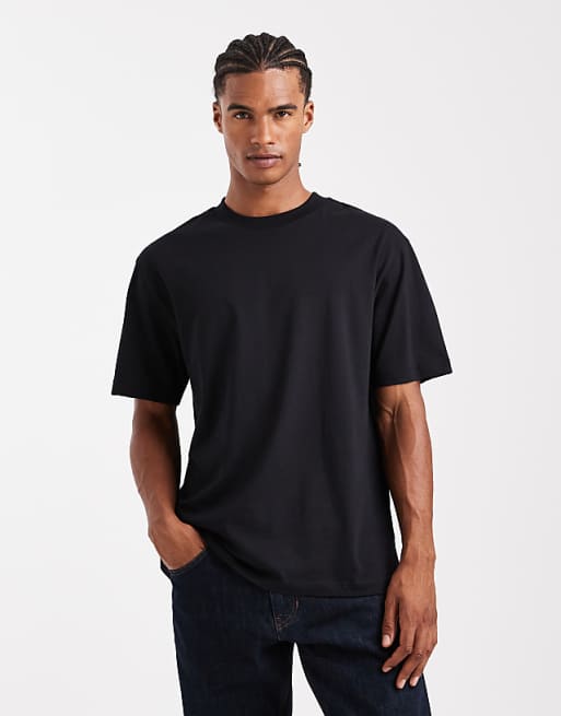 ASOS DESIGN Essentials 2 Pack Relaxed Crew Neck T-shirts In Black
