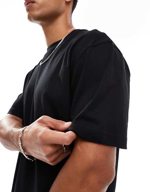 ASOS DESIGN Essentials 2 Pack Relaxed T-shirts In Black & Stone