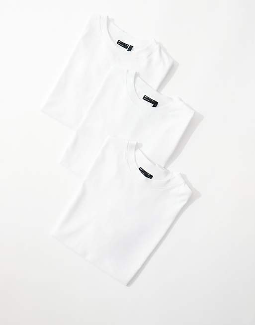 ASOS DESIGN Essentials 3 pack relaxed crew neck t-shirts in white