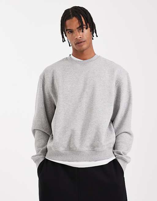 ASOS DESIGN essentials boxy relaxed sweatshirt in grey