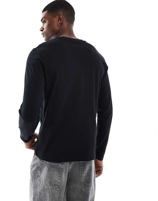ASOS DESIGN Essentials Crew Neck Long Sleeve T-shirt In Black