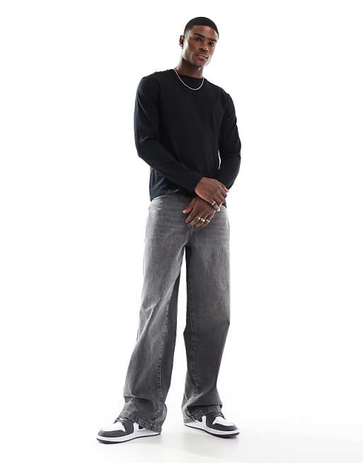 ASOS DESIGN Essentials Crew Neck Long Sleeve T-shirt In Black