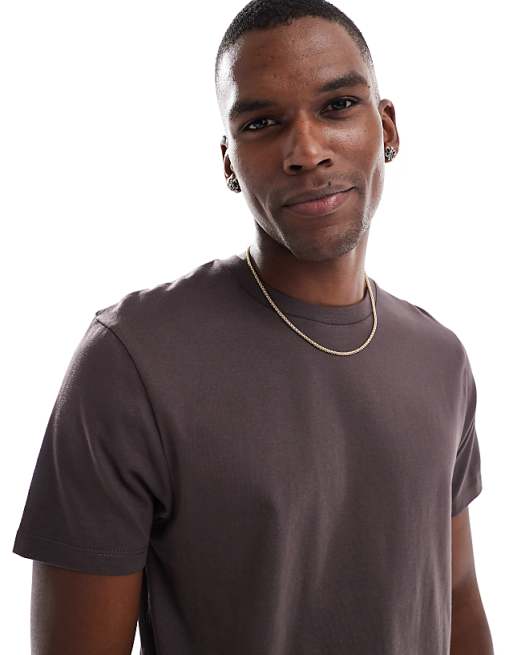 ASOS DESIGN Essentials Crew Neck T-shirt In Dark Brown
