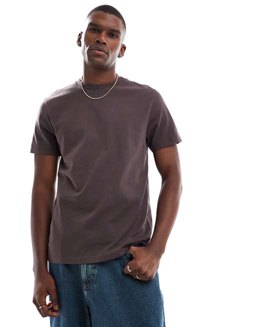ASOS DESIGN Essentials crew neck t-shirt in dark brown