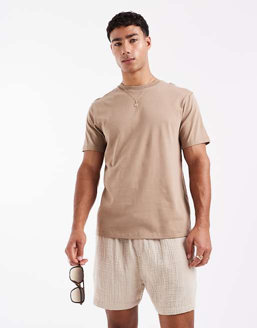 ASOS DESIGN Essentials crew neck t-shirt in stone