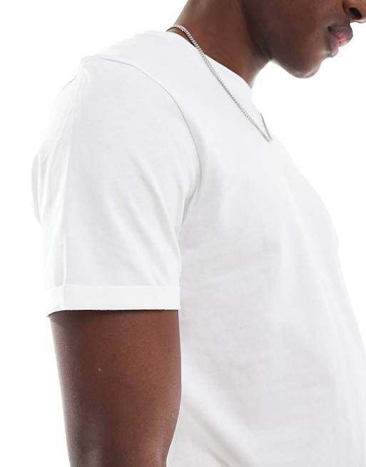 ASOS DESIGN Essentials Crew Neck T-shirt With Roll Sleeve In White